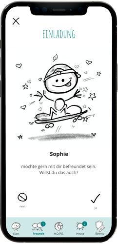 H.O.P.E. App: Freundschaftseinladung